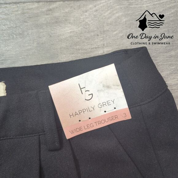 Happily Grey Juniors Wide Leg Trouser Pants Size 3 - Picture 2 of 6